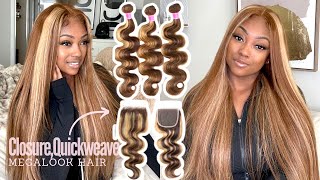 How to Closure Quick weave Install NO LEAVE OUT  Everything you NEED to know ft Megalook Hair [upl. by Airbas]