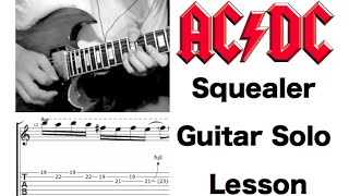 Angus Young Style quotACDC Squealerquot Guitar Solo Lesson HD [upl. by Nnylav]