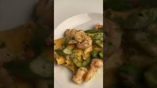 How about some Pappardelle Gamberetti e Asparagi🦐 [upl. by Esorylime]