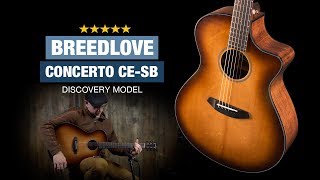 Breedlove Discovery Concerto CESB  Popular Under 500 Guitar [upl. by Alyam]