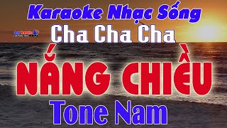 Nắng Chiều Karaoke Tone Nam Nhạc Sống Cha Cha Cha  Karaoke Đại Nghiệp [upl. by Airdnax944]