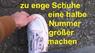 Schuhe weiten eine Nummer größer machen enge Schuhe weiten Schuhe drücken Schuhe zu klein Schuhgröße [upl. by Marris83]