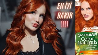 Evde bakır saç boyama açıcısız en iyi bakır sultan bakırı Garnier 740❣️ [upl. by Towbin]