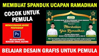 Cara Membuat spanduk  banner ucapan ramadhan dengan Photoshop Untuk Pemula mudah dan menarik [upl. by Qulllon328]