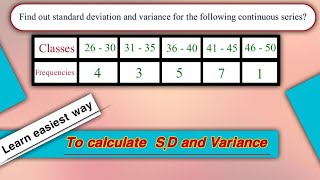 How to find standard deviation partiii and variance  Continuous series  statistics variance [upl. by Orlosky]