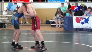 2012 Schoolboy Nat Duals 84 Tony Williams vs Kian Colonese [upl. by Dacie371]