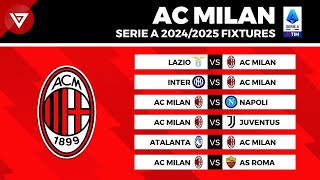 AC MILAN FIXTURES SERIE A 202425  Serie A Lega Calcio Schedule 20242025 [upl. by Ellezig]