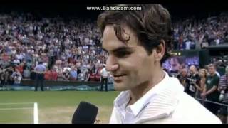 Roger Federer Interview after winning Wimbledon 2012 Final Vs Andy Murray 8 7 2012 [upl. by Ferren148]