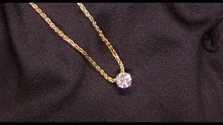 96607  T023  Round Brilliant Diamond Pendant  18ct Yellow Gold [upl. by Ttenaej]