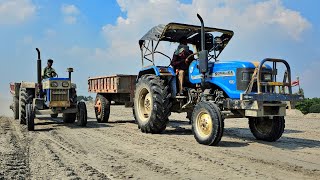 New Swaraj 744 Xt Tractor Sonalika Sikandar Tractor Soil Loading Stunt [upl. by Yasmar]