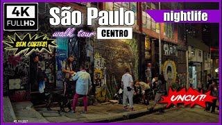 4K Centro de São Paulo  Rua Direita e arredores à noite saopaulowalkingtour saopauloape [upl. by Delastre]