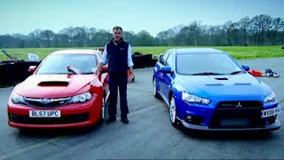 Mitsubishi Evo vs Subaru Impreza HQ  Top Gear [upl. by Ellenahc301]