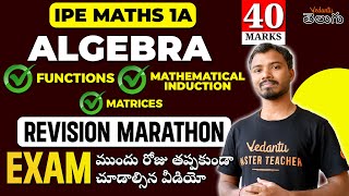 IPE Maths 1A  Algebra  40 Marks  ✓ Functions ✓ Mathematical Induction ✓ Matrices  Marathon [upl. by Enitsyrk]