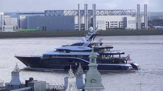 Yacht Solandge heading Blohm amp Voss Hamburg [upl. by Aicital]