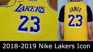 20182019 Los Angeles Lakers Lebron James Nike Swingman Icon Edition Jersey Review amp Comparison [upl. by Rizan221]