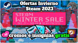 Cromos stickers e insignias gratis  Ofertas de Invierno de Steam 2023  FranCr0w [upl. by Anadal]