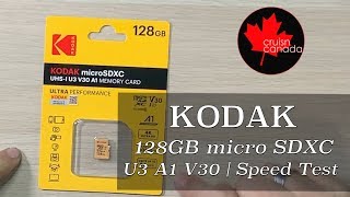 Kodak U3 A1 V30 128GB Micro SDXC Card  Speed Test [upl. by Mailliw]