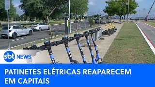 Patinetes elétricos se tornam alternativa de transporte em capitais  SBTNewsnaTV 150424 [upl. by Galatea459]