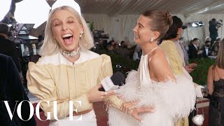 Hailey Bieber Gasped When She Saw Emmas Look  Met Gala 2022 With Emma Chamberlain  Vogue [upl. by Asirret]