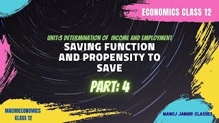 MEANING OF SAVING FUNCTION  PROPENSITY TO SAVE AND ITS TYPES  PROPENSITY TO SAVE  MPS  APS [upl. by Pliske296]