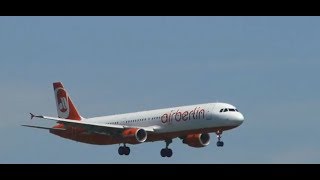 Air Berlin Airbus A321200 DABCB Landing Cologne 14L [upl. by Nnairahs]