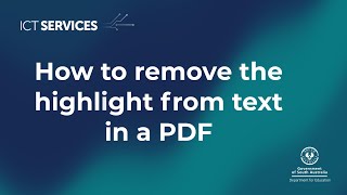 Adobe Acrobat  How to remove the highlight from text in a PDF [upl. by Krm]