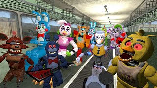 EXPLODE FIRST BUS STOP FNAF SECURITY BREACH ANIMATRONICS IN GMOD Five Nights At Freddys  NOOB Tv [upl. by Dinnie]