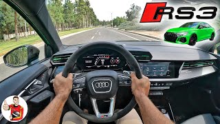 The 2022 Audi RS3 is Half the Cylinders but Equal the Fun of an R8 POV Drive Review [upl. by Ecyarg563]