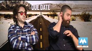 Robert Downey Jr amp Zach Galifianakis talk DUE DATE [upl. by Dorina]