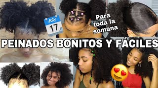 PEINADOS PARA PELO AFRO RIZADO 🔥😎💁🏽‍♀️ FÁCILES Y BONITOS  IDEAS PARA TODA LA SEMANA Rachell Santos [upl. by Ahtenak]