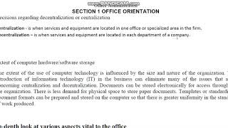 Office Administration 01 part 04 definition centralization and decentralization [upl. by Hailat]