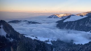 🇨🇭 Montreux–Glion–RochersdeNaye Railway in the winter [upl. by Eiramlatsyrc915]