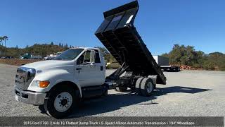 2015 Ford F750 Flatbed Dump Truck  Sold [upl. by Jelks]