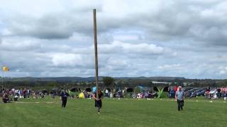 Tossing The Caber Highland Games Newburgh Fife Scotland [upl. by Eleumas]