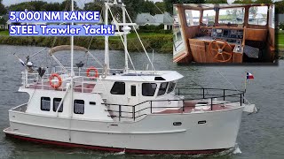 THIS Is Hull 1 €585K STEEL Trawler Yacht With A 5000 NM Range [upl. by Edeline]