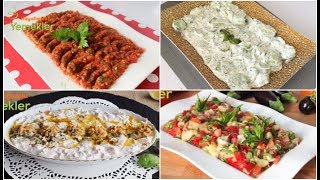 En Çok Beğenilen Birbirinden Farklı ve Lezzetli 4 MEZE  SALATA  Kolay Meze Tarifleri [upl. by Naitsirk]