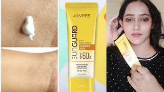 Jovees Sunguard Sunscreen with SPF 60 PA  Review in Hindi Mysecretremediesampreview [upl. by Blair]