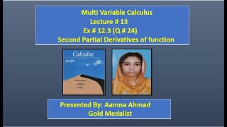 Multivariable Calculus  EW Swokowski  Ex 123  L 13  Q  24  Second partial derivative [upl. by Rees730]