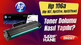 Hp 106a Hp 107 Hp135w Hp137fnw Toner Dolumu Nasıl Yapılır  Basit Yöntem [upl. by Ahseinad]