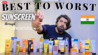 Your Favourite Sunscreen FAILED UV Camera Test  Best To Worst Sunscreen In India  Mridul Madhok [upl. by Hamforrd62]