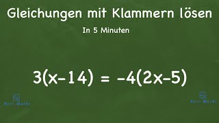 Gleichungen mit Klammern lösen [upl. by Mcgaw]