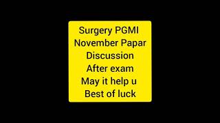 Surgery PGMI November induction test discussion video after papar [upl. by Girovard263]