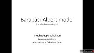 Barabasi albert model [upl. by Eltsirhc]