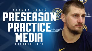 Nikola Jokić Post Practice Media 🎙  Denver Nuggets Preseason [upl. by Christiana947]