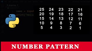 Python Program To Print Number Pattern in Square Shape  06 [upl. by Akiv]