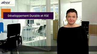 Présentation des métiers du développement durable et de la RSE avec AFNOR Compétences [upl. by Kubetz727]