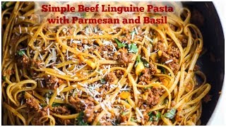 Simple Beef Linguine Pasta with Parmesan and Basil  Cooking Video Episode 7  Honest amp Tasty [upl. by Ahsaya]