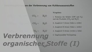 Reaktionsgleichungen der Verbrennung von Kohlenwasserstoffen [upl. by Reppiks406]