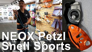 NEOX Petzl Snell Sports Chamonix assureur avec blocage assisté par came escalade en tête [upl. by Ahsirtal]