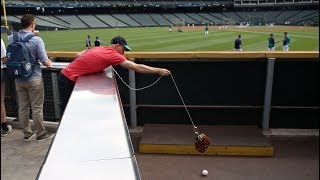 Snagging 20 baseballs AGAIN at Safeco Field [upl. by Asilahs]